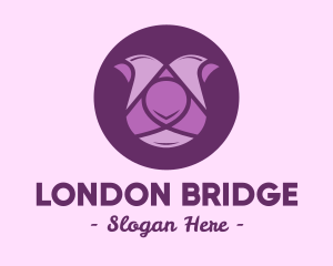 Purple Tulip Flower logo design