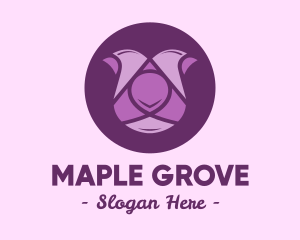 Purple Tulip Flower logo design