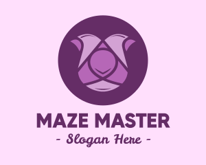 Purple Tulip Flower logo design