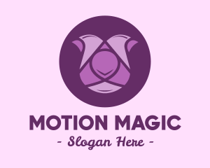 Purple Tulip Flower logo design