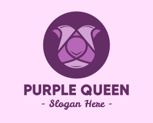 Purple Tulip Flower logo design