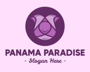 Purple Tulip Flower logo design