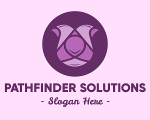 Purple Tulip Flower logo design