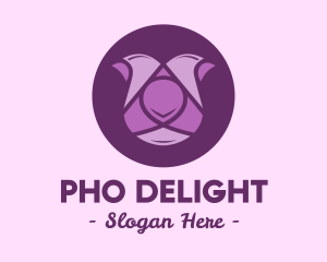 Purple Tulip Flower logo design