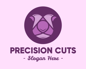 Purple Tulip Flower logo design