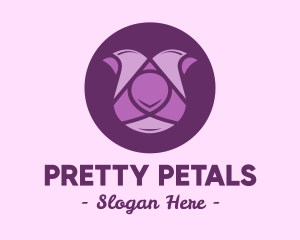 Purple Tulip Flower logo design