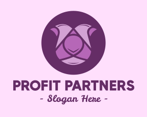 Purple Tulip Flower logo design