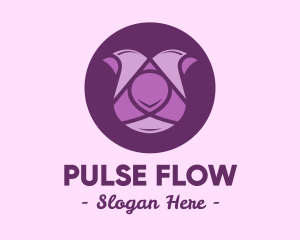 Purple Tulip Flower logo design