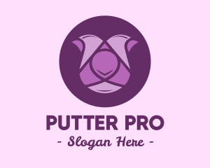 Purple Tulip Flower logo design