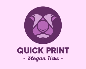 Purple Tulip Flower logo design