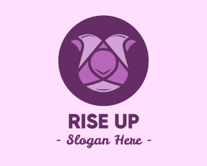 Purple Tulip Flower logo design