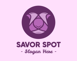 Purple Tulip Flower logo design