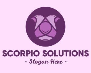 Purple Tulip Flower logo design