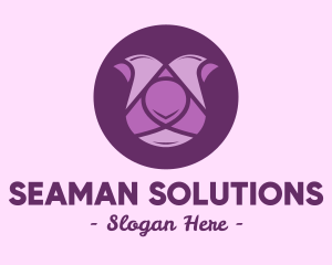 Purple Tulip Flower logo design