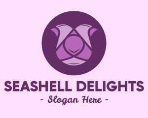 Purple Tulip Flower logo design