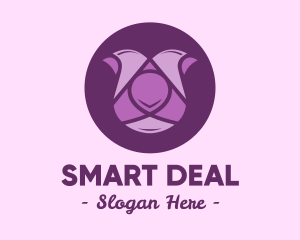 Purple Tulip Flower logo design