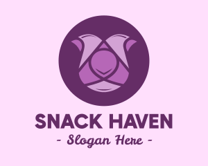 Purple Tulip Flower logo design