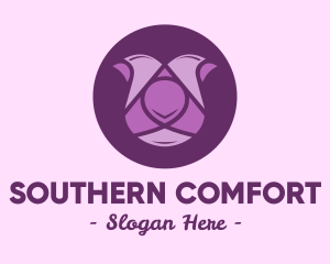 Purple Tulip Flower logo design