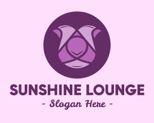 Purple Tulip Flower logo design