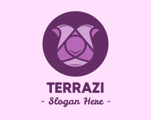 Purple Tulip Flower logo design