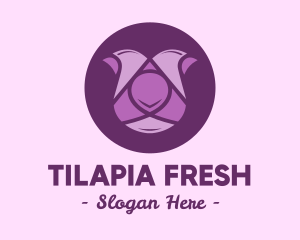 Purple Tulip Flower logo design