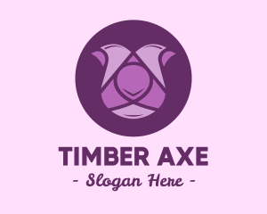 Purple Tulip Flower logo design