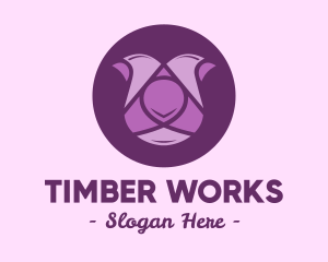 Purple Tulip Flower logo design