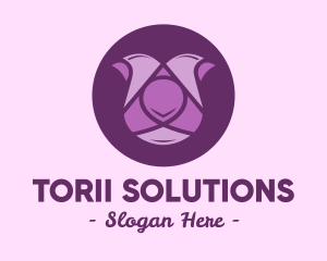 Purple Tulip Flower logo design