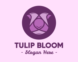 Tulip - Purple Tulip Flower logo design