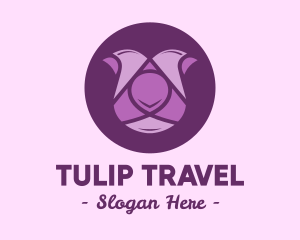 Purple Tulip Flower logo design