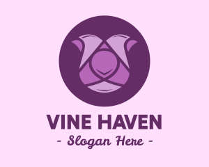 Purple Tulip Flower logo design