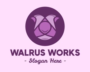 Purple Tulip Flower logo design