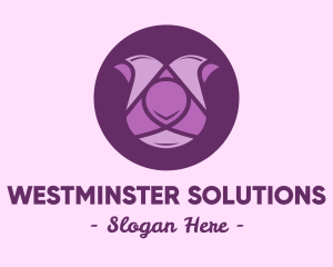 Purple Tulip Flower logo design