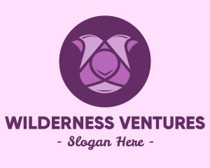 Purple Tulip Flower logo design