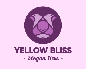 Purple Tulip Flower logo design