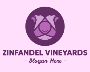 Purple Tulip Flower logo design