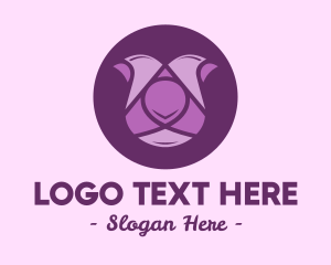 Meditation - Purple Tulip Flower logo design