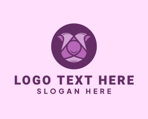 Flower - Purple Tulip Flower logo design