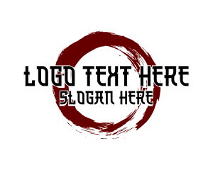Martial Arts - Grunge Circle Wordmark logo design