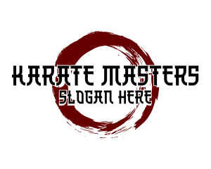 Karate - Grunge Circle Wordmark logo design