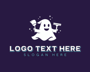 Broom - Janitorial Ghost Cleaner logo design