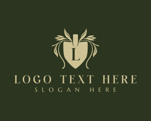 Leaves - Floral Landscaping Shovel logo design