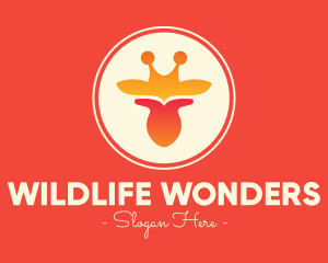 Wildlife Giraffe Head logo design