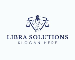 Libra - Justice Woman Scale logo design