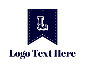 Serif - Blue Flag Lettermark logo design