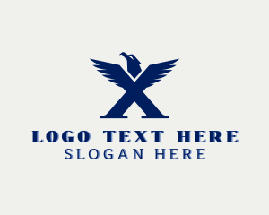 Flying - Eagle Falcon Wing Letter X logo design
