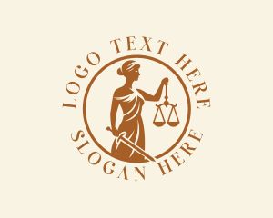 Court - Female Justice Prosecutor logo design