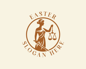 Sword - Female Justice Prosecutor logo design