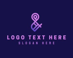 Gradient - Gradient Purple Ampersand logo design