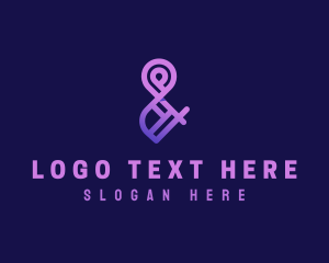 Type - Gradient Purple Ampersand logo design